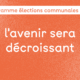 Bannière annonçant la publication des programmes de décroissance alternatives pour les élections communales 2026 sur son site web,